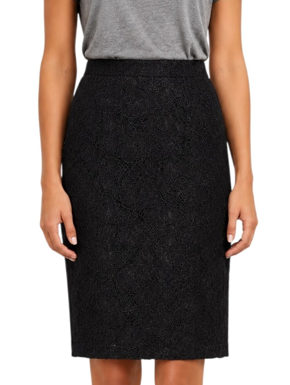 Aritzia Babaton Jasper Lace Pencil Skirt Women 6 Black NWT